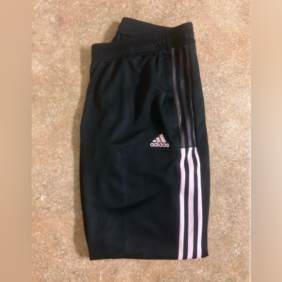 Adidas Track Pant Joggers Tapered Fit Women’s  Black/Pink Athletic Climacool - Picture 4 of 8